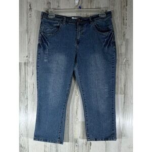 Mattina T Womens Blue Denim Capris Jeans Size 11 (33x21)‎ Mid Rise READ